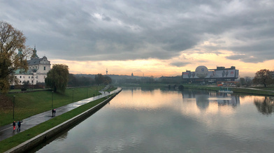 The Historic Skałka Church on the Vistula Pauline Fathers' Monastery and Skałka Church seen from the Vistula River bicycle path.