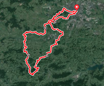 Lanckorona Climb Elevation Profile Elevation map for the Lanckorona road bike climbing challenge.